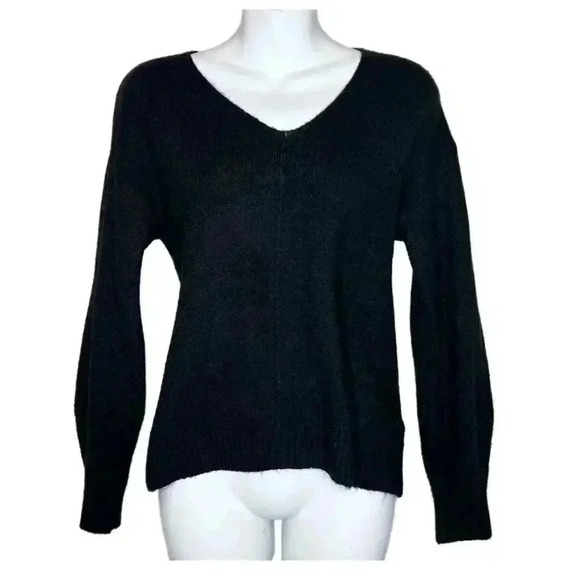 H&M | V-Neck Sweater | Center Seam | Black | Size XS - Picture 1 of 4